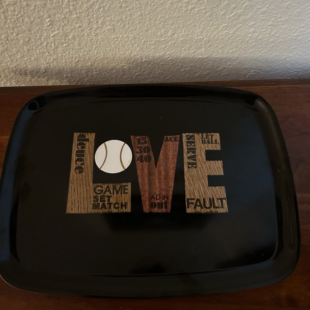 Couroc Unique 12.5"x9.5" (LOVE) Signature Tray Baseball